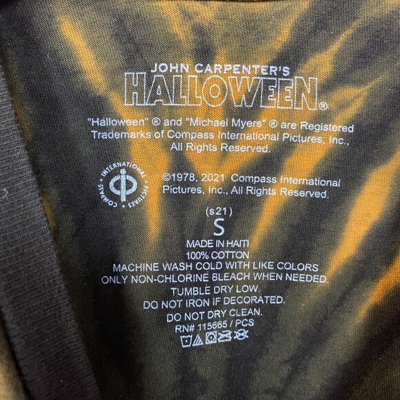 John Carpenter's Halloween Micheal Myers Tie Dye Cropped T-Shirt Small - Picture 4 of 4